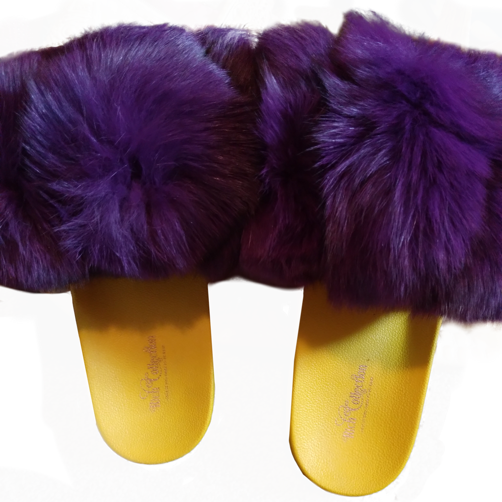 Purple and yellow fur slides
